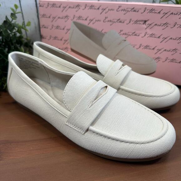 Kensie Women's Yelena Canvas Loafers Cream Size 10 - Picture 3 of 7